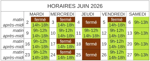 Horaire juin 26 600